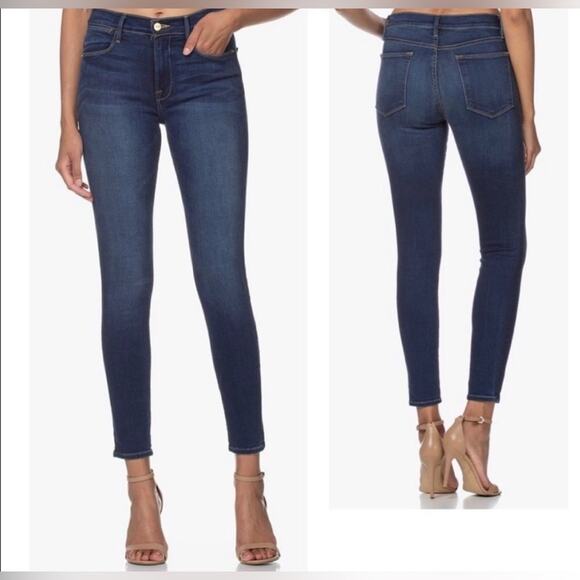 Frame Le Skinny de Jeanne Dark Wash Boho Indie Preppy Jeans Size 33 - Picture 7 of 15